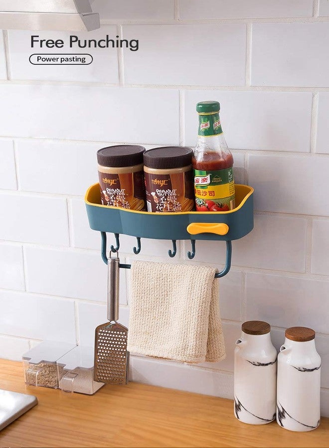 HOME CUBE 2 Pc Plastic Multipurpose Kitchen Bathroom Shelf Wall Holder Storage Rack Bathroom Rack Refrigerator Broadside Storage Box Strong Magic Sticker with 4 Hook - Random Color - Image 3